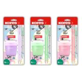 Sada Kores Pastel SET – ořezávátko, tužky, pryž / mix barev Sada Kores Pastel SET – ořezávátko, tužky, pryž / mix barev