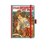 Blok Alfons Mucha premium - A5 / tečkovaný / červená