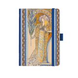 Blok Alfons Mucha premium - A5 / linka / modrá Blok Alfons Mucha premium - A5 / linka / modrá