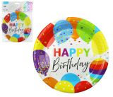 Papírový talíř Happy Birthday / 18cm / 6ks