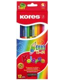 Pastelky Kores DUO trojhranné / oboustranné / 24 barev