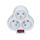 Rozbočovací zásuvka 3 x 10 A / bílá / s vypínačem Rozbočovací zásuvka 3 x 10 A / bílá / s vypínačem