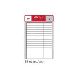 Print etikety A4 pro laserový a inkoustový tisk - 70 x 16,9 mm (51 etiket / arch ) / transparentní polyester. folie bílá Print etikety A4 pro laserový a inkoustový tisk - 70 x 16,9 mm (51 etiket / arch ) / transparentní polyester. folie bílá