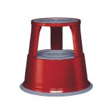 Pojízdná kovová kruhová stolička - červená Pojízdná kovová kruhová stolička - červená