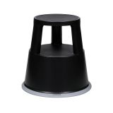 Pojízdná kovová kruhová stolička - černá