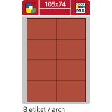 Print etikety A4 pro laserový a inkoustový tisk - 105 x 74 mm (8 etiket/ arch) červená