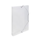 Box na spisy A4 s gumou průsvitný - hřbet 3 cm / čirá