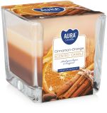 Vonná svíčka tříbarevná - Pomeranč a skořice Vonná svíčka tříbarevná - Pomeranč a skořice