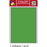 Print etikety A4 pro laserový a inkoustový tisk - 210 x 297 mm (1 etiketa/ arch) zelená