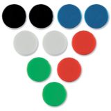Magnety - průměr 20 mm / barevný mix / 10 ks Magnety - průměr 20 mm / barevný mix / 10 ks