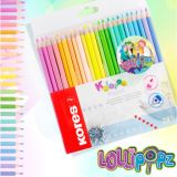 Pastelky trojhranné Kores PASTEL LOLLIPOPZ - 24 barev Pastelky trojhranné Kores PASTEL LOLLIPOPZ - 24 barev