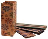 Papírová taška na lahev - Craft Ornament mix / 11,5 x 35,5 x 8,5 cm Papírová taška na lahev - Craft Ornament mix / 11,5 x 35,5 x 8,5 cm