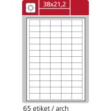 Print etikety A4 pro laserový a inkoustový tisk - 38 mm x 21,2 mm (65 etiket / arch) Print etikety A4 pro laserový a inkoustový tisk - 38 mm x 21,2 mm (65 etiket / arch)