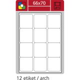 Print etikety A4 pro laserový a inkoustový tisk - 66 x 70 mm (12 etiket / arch) Print etikety A4 pro laserový a inkoustový tisk - 66 x 70 mm (12 etiket / arch)