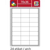 Print etikety A4 pro laserový a inkoustový tisk / 30 archů - 70 x 36 mm (24 etikety / arch) Print etikety A4 pro laserový a inkoustový tisk / 30 archů - 70 x 36 mm (24 etikety / arch)