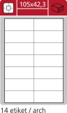 Print etikety A4 pro laserový a inkoustový tisk / 30 archů - 105 x 42,3 mm (14 etikety / arch)