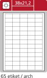 Print etikety A4 pro laserový a inkoustový tisk / 30 archů - 38 x 21,2 mm (65 etiket / arch)