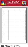 Print etikety A4 pro laserový a inkoustový tisk / 30 archů - 48,5 x 25,4 mm (40 etiket / arch)