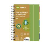 Blok kroužkový ECO LUMA s rozdělovači - A5 / linka Blok kroužkový ECO LUMA s rozdělovači - A5 / linka