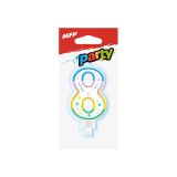 Svíčka dortová č.8 / duhová