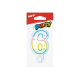 Svíčka dortová č.6 / duhová Svíčka dortová č.6 / duhová