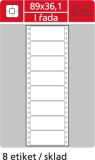 Tabelační etikety s vodící drážkou - 89 x 36,1 mm jednořadé 4000 etiket / 500 skladů