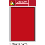 Print etikety A4 pro laserový tisk - fluorescentní - 210 x 297 mm (1 etiketa / arch) fluorescentní červená Print etikety A4 pro laserový tisk - fluorescentní - 210 x 297 mm (1 etiketa / arch) fluorescentní červená