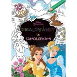 Omalovánky A4 se samolepkami - Disney Princezny