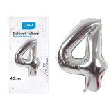 Balónek nafukovací č. 4 - stříbrný / 43cm