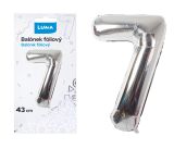 Balónek nafukovací č. 7 - stříbrný / 43cm