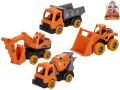 Auto stavební 16cm na setrvačník 4druhy 6ks v DBX Auto stavební 16cm na setrvačník 4druhy 6ks v DBX