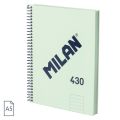 Blok linkovaný se spirálou A5 MILAN 80 listů, zelený