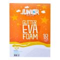 Dekorační pěna A4 EVA 10 ks bílá tloušťka 2,0 mm glitter