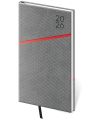 Diář 2026 týdenní kapesní Grife - šedý/červený
