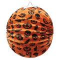 Lampión Halloween, papierový, guľatý, 26 cm x 22,5 cm, očko na zavesenie