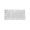 Dekorativní krajka (PAP) hranatá bílá 38 x 25 cm [6 ks]