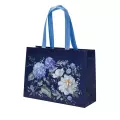 Nákupní taška z netkané textilie Spring blooms 34x25 cm - modrá