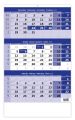 Nástěnný kalendář na rok 2026 - tříměsíční modrý kalendář se jménem
