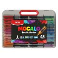 Popisovač M&G MOCALO Acrylic Marker, štětcový hrot - sada 48 barev