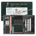 Sada na kreslení a skicování (27 ks) v plechové krabičce