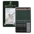 Sada tužek na kreslení a skicování (12 ks) v plechové krabičce
