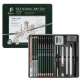 Sada tužek na kreslení a skicování (19 ks) v plechové krabičce