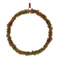 Skleněný vánoční věnec 20 cm na zavěšení, zeleno-červený kruh Skleněný vánoční věnec 20 cm na zavěšení, zeleno-červený kruh