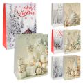 Dárková taška vánoční 2441 velikost S 18 x 8 x 23 cm (mix 4 vzorů)