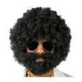 Fiestas Guirca Černá afro paruka s vousy
