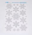 Dekorace okenní vločky se stříbrnými glitry 832 Dekorace okenní vločky se stříbrnými glitry 832