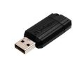 USB flash disk PinStripe, černá, 64GB, USB 2.0, 10/4MB/sec, VERBATIM