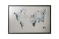 Magnetická tabule World Map, stříbrná, s černým rámem, 60x40 cm, VICTORIA
