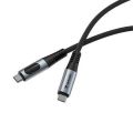 USB kabel, černá, USB-C / USB-C, 1,2 m, 240W, s displejem napájení, VERBATIM 31849