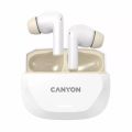 Sluchátka Hexagon 7, bílá / béžová, TWS bezdrátová, Bluetooth 5.4, CANYON CNS-TWS7WB